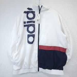 NEW Adidas Track Jacket Windbreaker White Red Black GD9035 Women’s Size XL